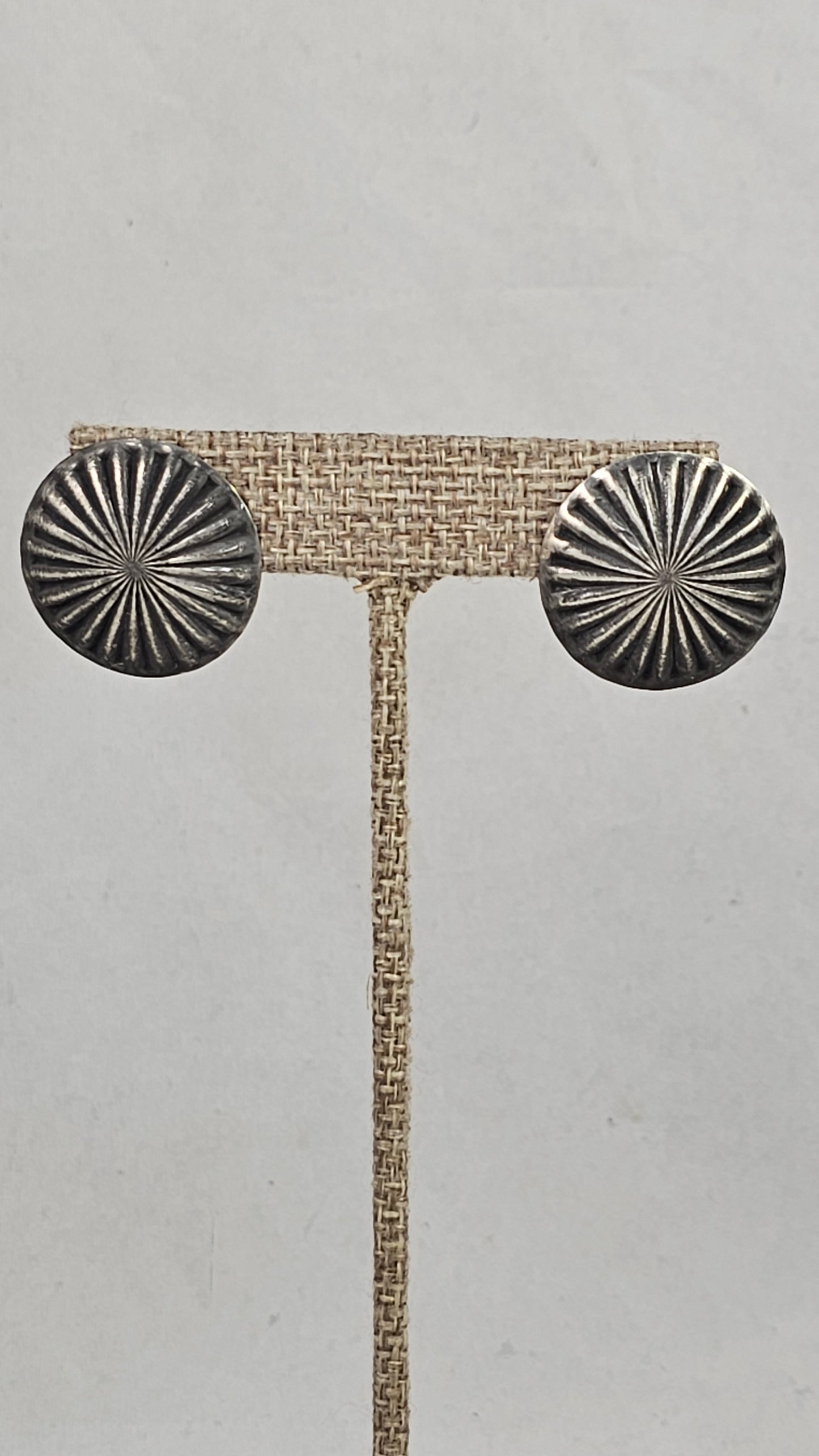 Sterling button earrings