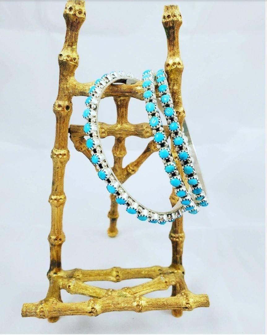 Turquoise dot bangle bracelet - Albuquerque Pawn Shop