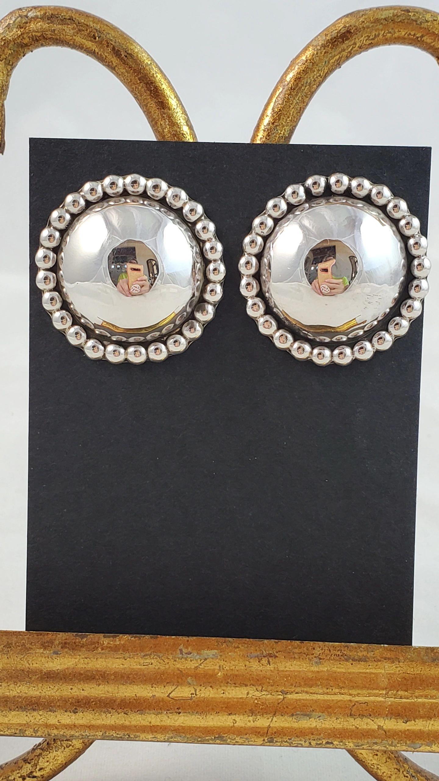Shiny Dome Silver earrings - Albuquerque Pawn Shop