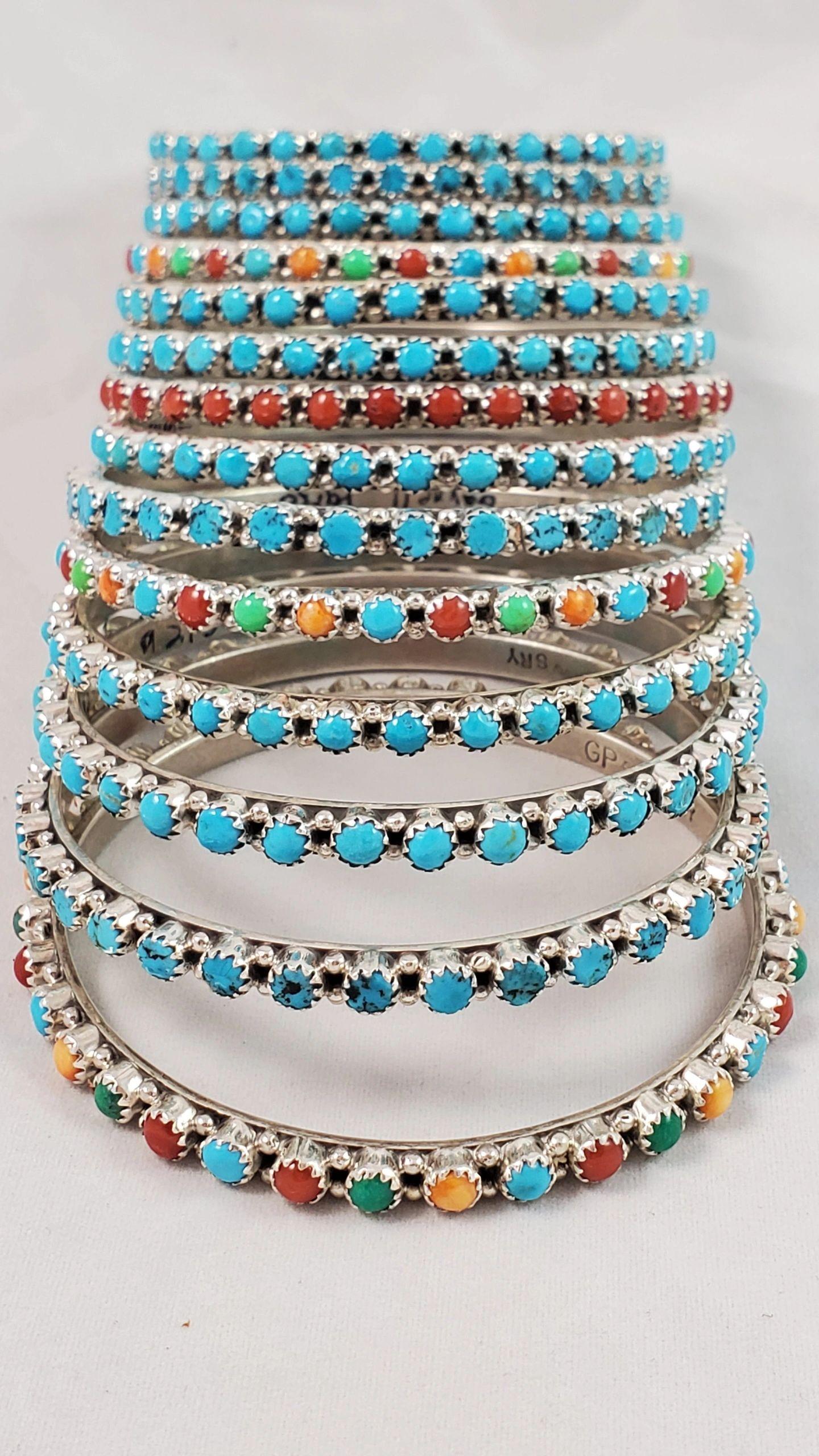 Turquoise dot bangle bracelet - Albuquerque Pawn Shop