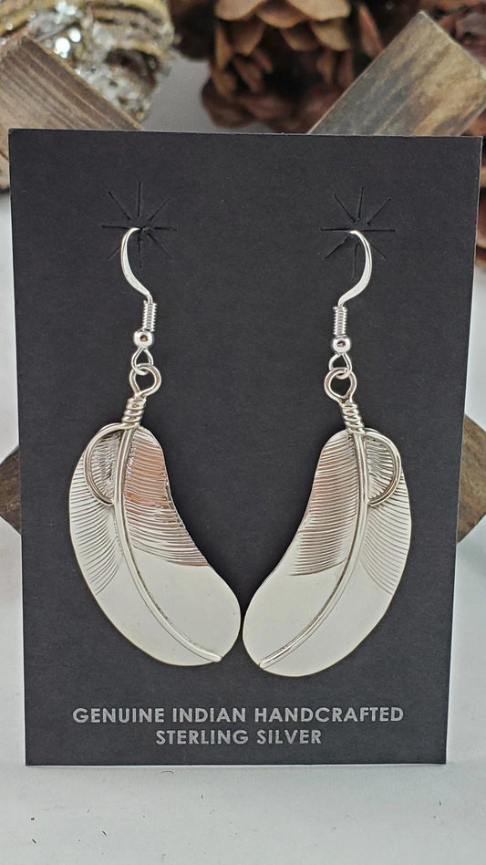 Silver Feather earrings- Albuquerque Pawn Shop