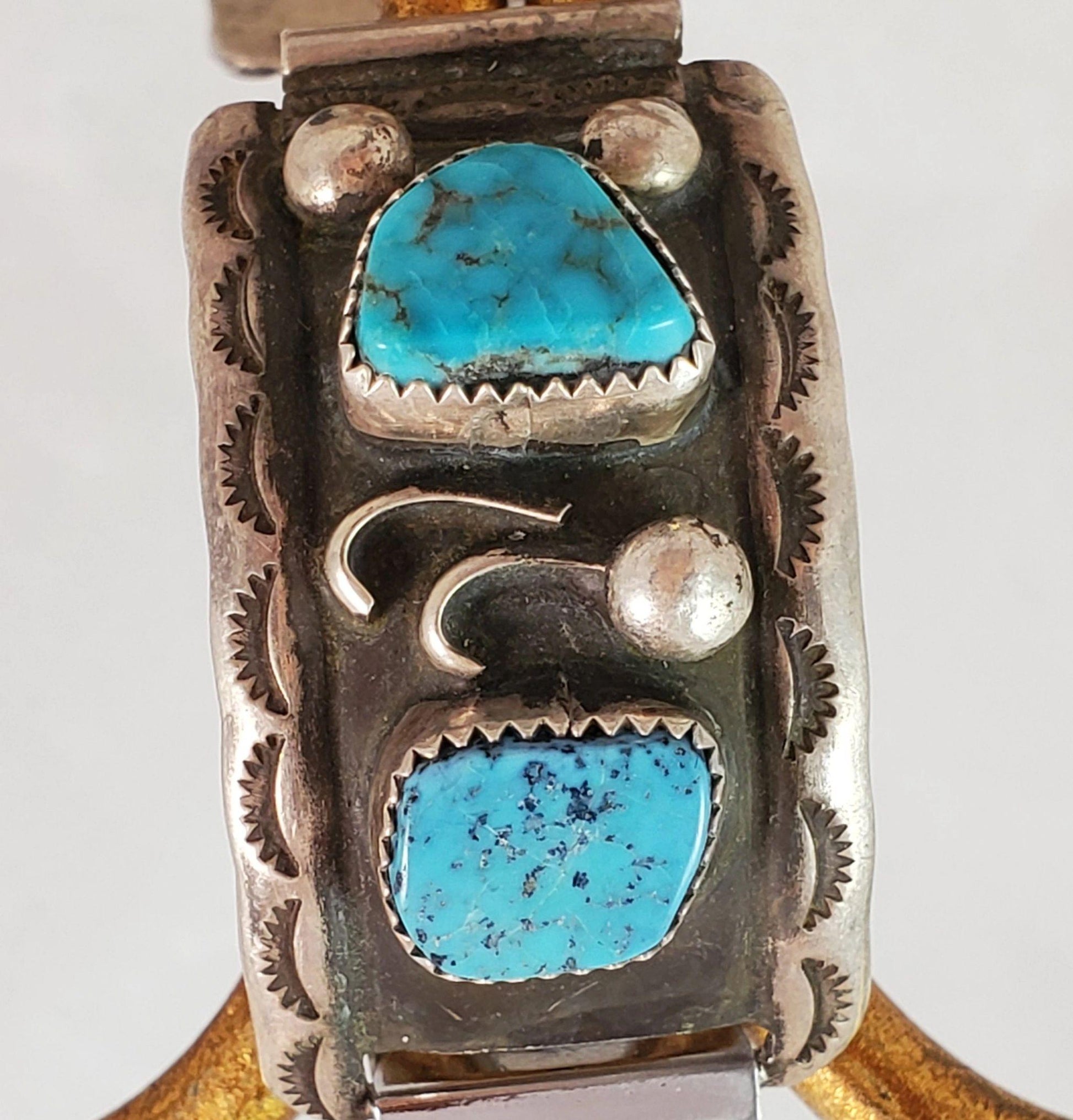 Vintage watch tips Navajo 2 stone - Albuquerque Pawn Shop