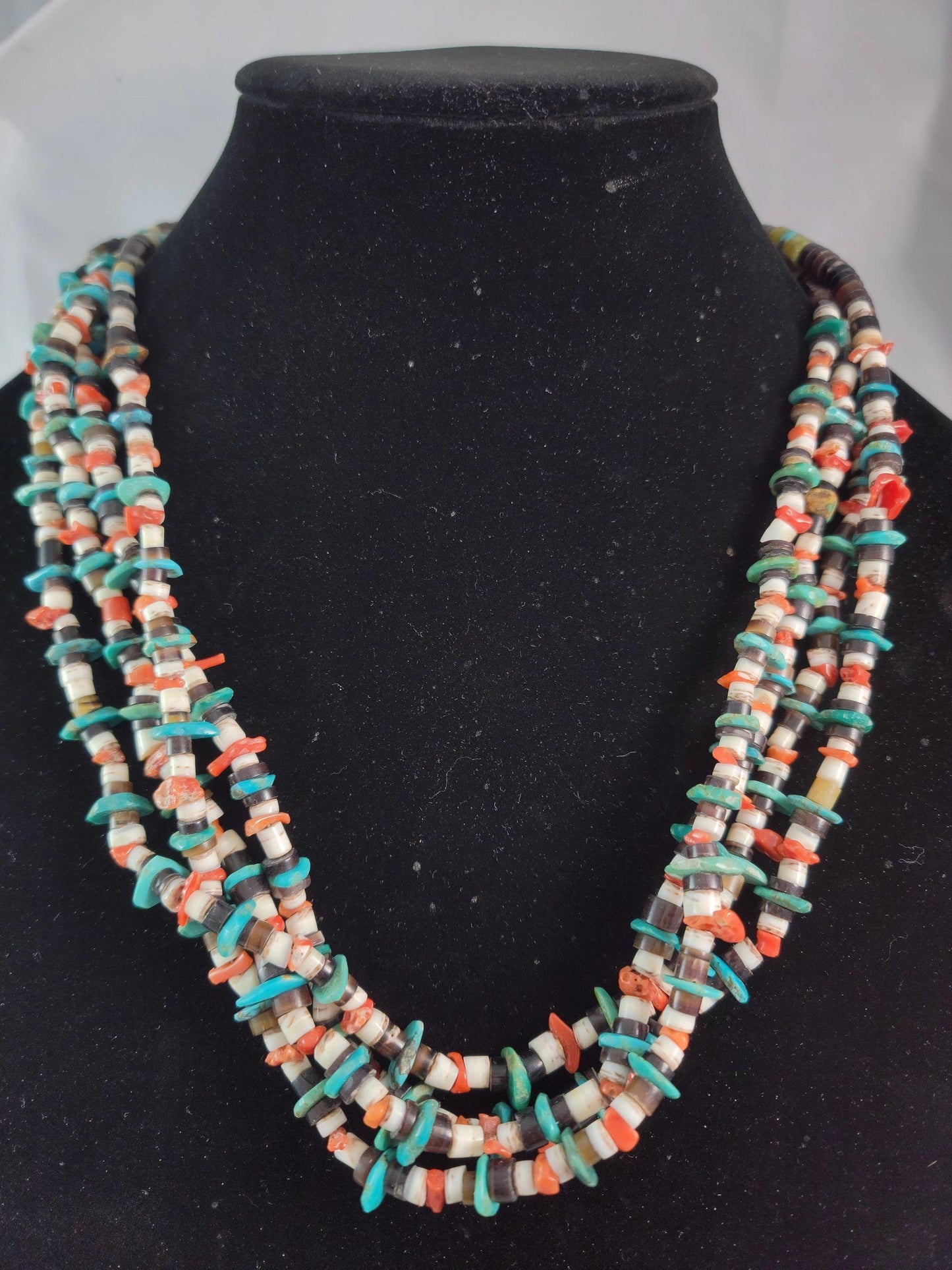 Serpentine coral turquoise necklace - Albuquerque Pawn Shop