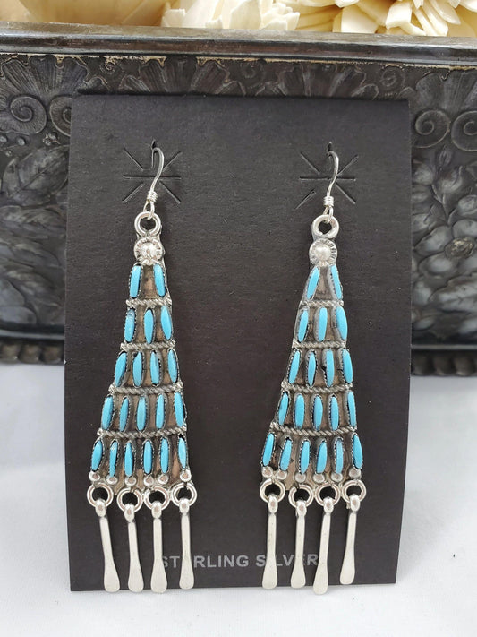 Turquoise Zuni needle point 5 tier earrings - Albuquerque Pawn Shop