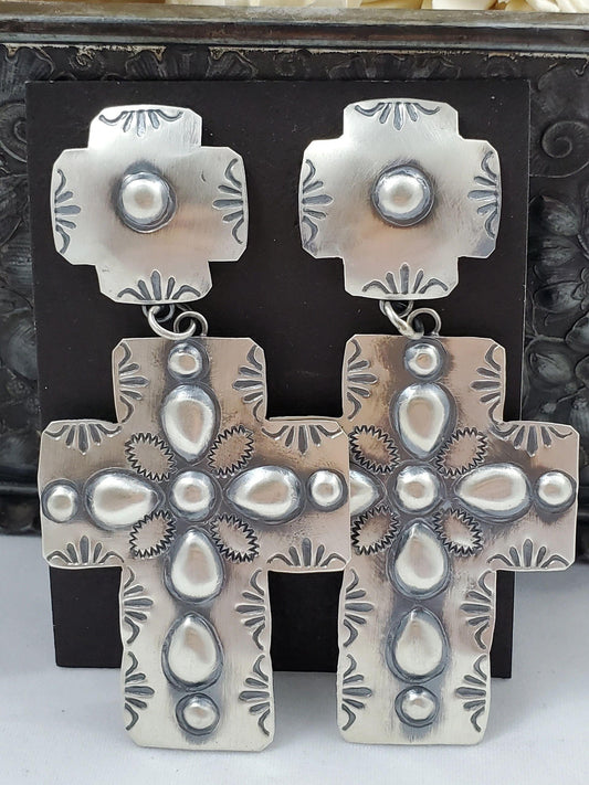 Sterling stamped cross earrings - Albuquerque Pawn Shop