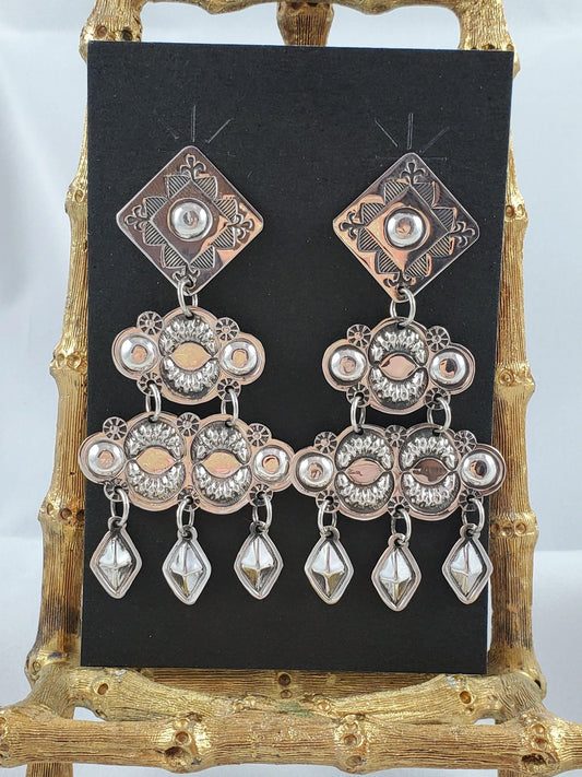 3 Tier Navajo Rain Cloud chandelier earrings - Albuquerque Pawn Shop