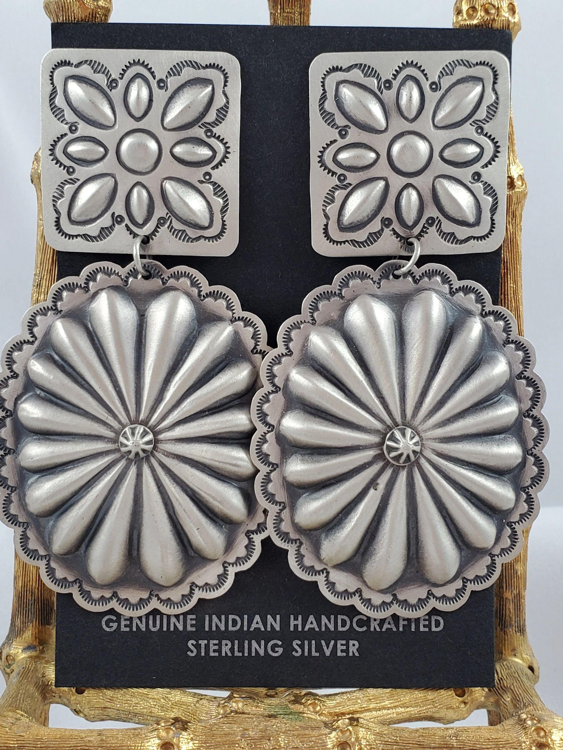 Navajo stamped concho earrings - Albuquerque Pawn Shop