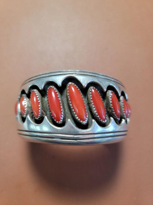 Vintage Mediterranean coral cuff - Albuquerque Pawn Shop